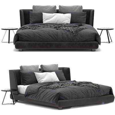 现代布艺双人床-124